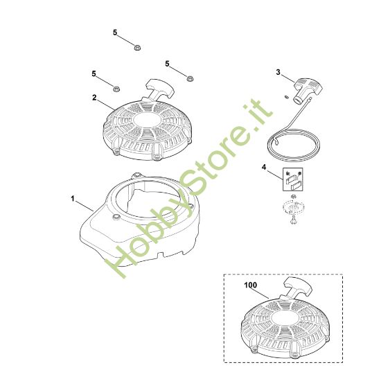 Picture of L - Coperchio ventilatore, dispositivo avviamento XT-800 (XT800-0032)